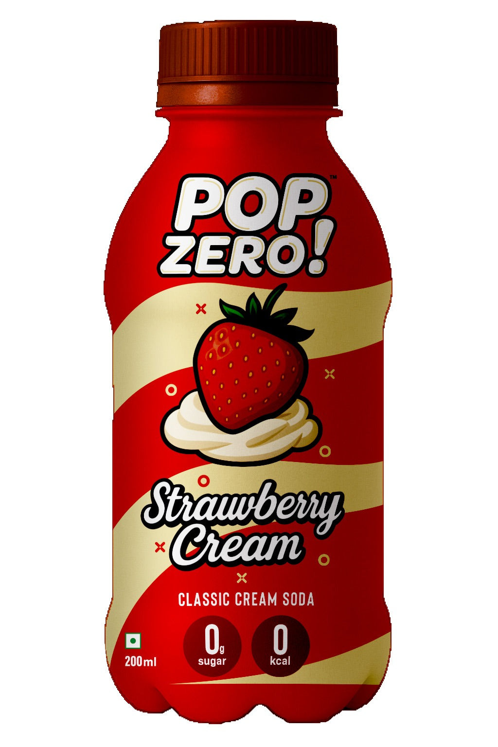 Pop Zero! Strawberry Cream Soda | Pack of 24 | ₹30 per bottle