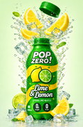 Pop Zero! Lime & Lemon Sparkling Water | Pack of 6 | ₹30 per bottle