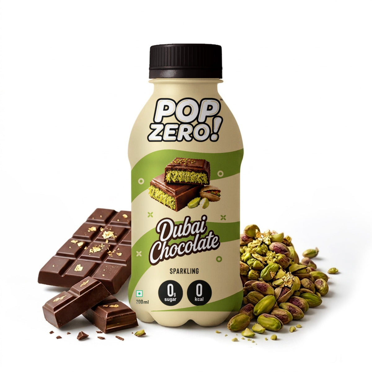 Pop Zero! Dubai Chocolate | Pack of 24 | ₹30 per bottle