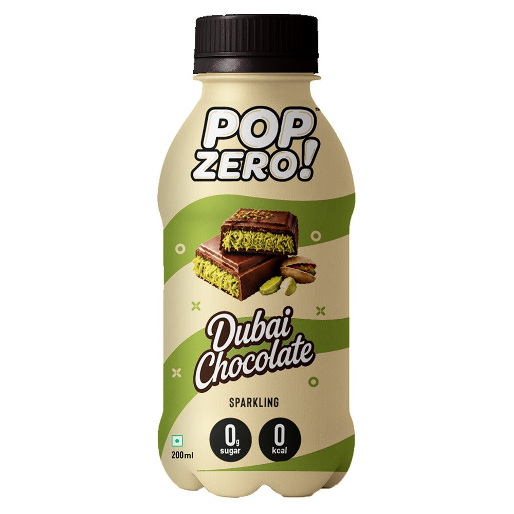 Pop Zero! Dubai Chocolate | Pack of 6 | ₹30 per bottle