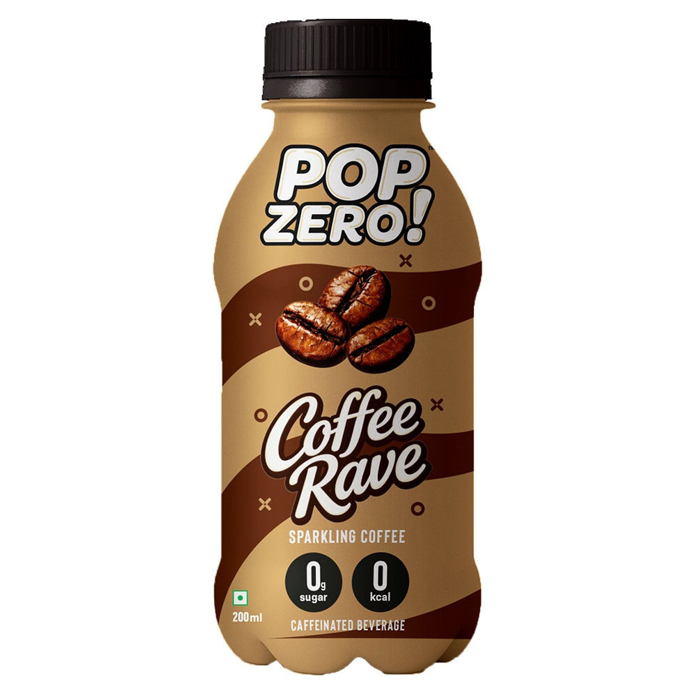 Pop Zero! Coffee Rave Sparkling Coffee | Pack of 6 | ₹30 per bottle