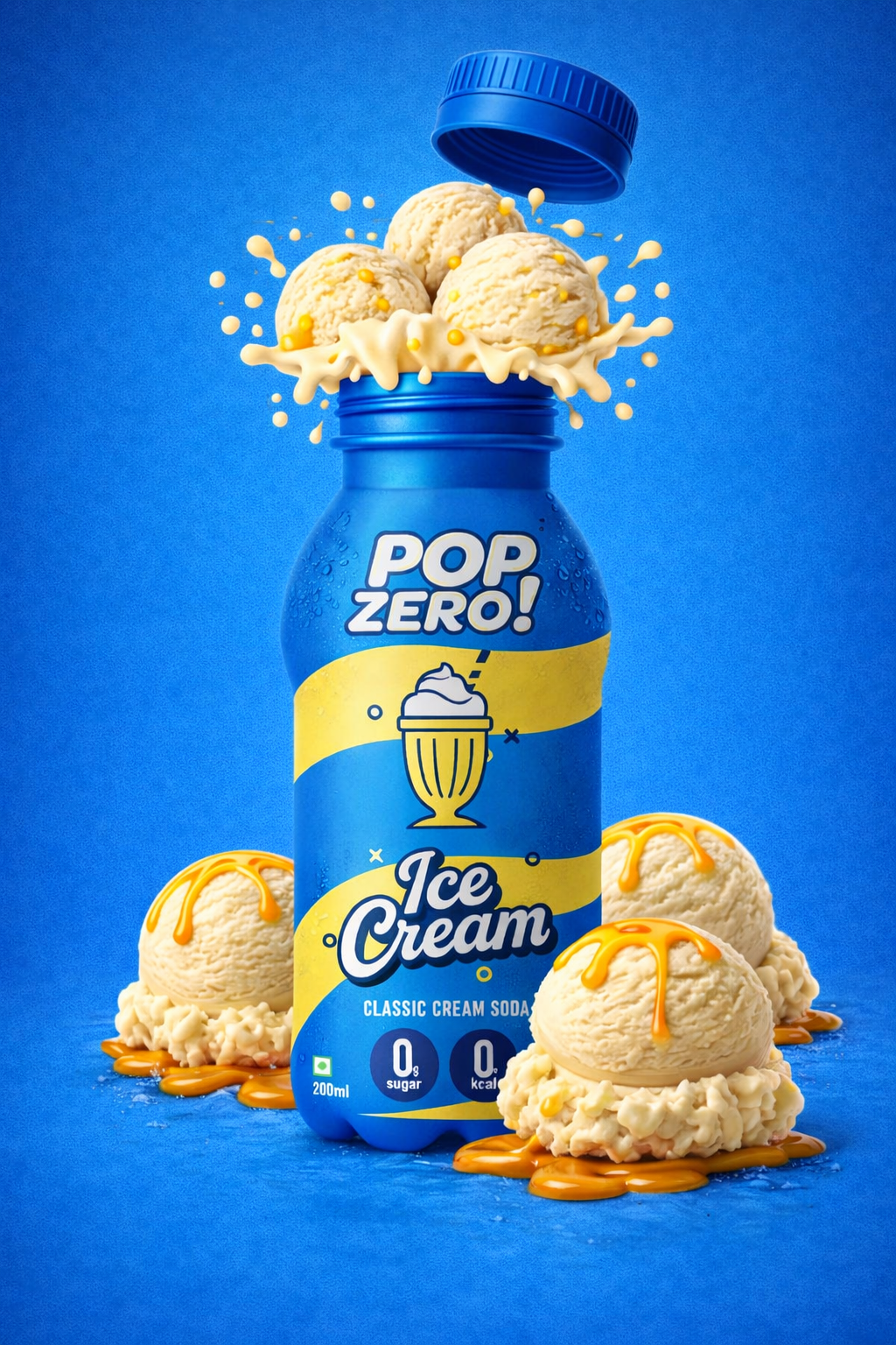 Pop Zero! Ice Cream Soda | Pack of 6 | ₹30 per bottle