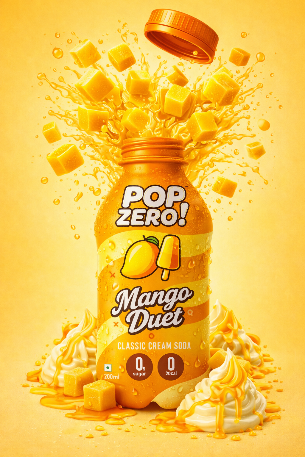 Pop Zero! Mango Duet Soda | Pack of 6 | ₹30 per bottle